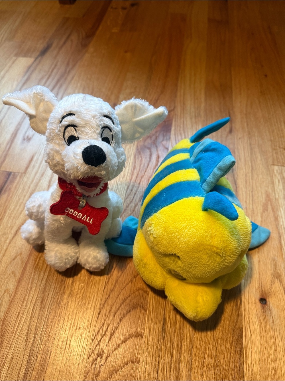 Walt Disney World 101 Dalmations Oddball Dog & Flounder the Fish stuffed animals